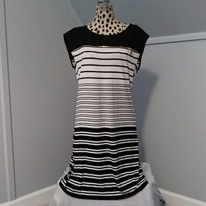 Striped Calvin Klein Zipper Dress